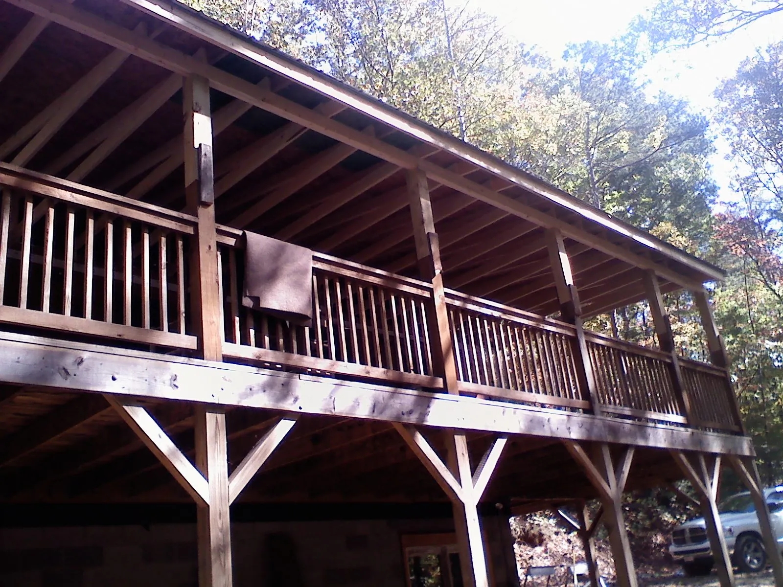 Timber framing under a new elevated porch and deck — Roof Leak Repair in Westbrookville by Roofing Brothers